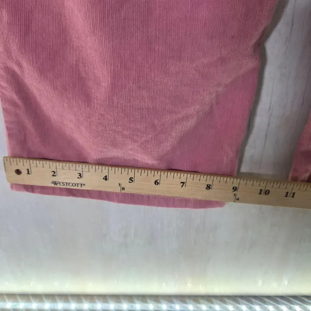 Gymboree Pants Girls 12 Pink Corduroy Khakis Zip Pockets Casual Straight Leg